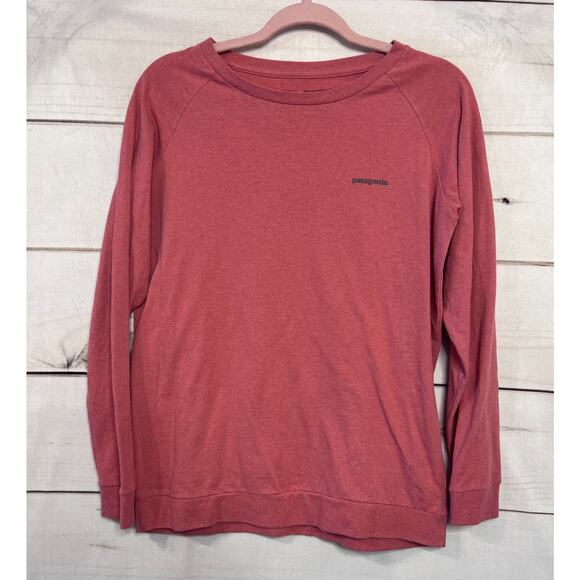 Patagonia Size SM Regular Fit Long Sleeve Top Sunset Red - Picture 1 of 5
